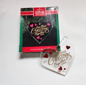 Hallmark Acrylic “Our First Christmas Together” 1992  Keepsake Ornament